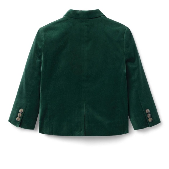 Janie and Jack Forest Green Velvet Blazer - Picture 3 of 3